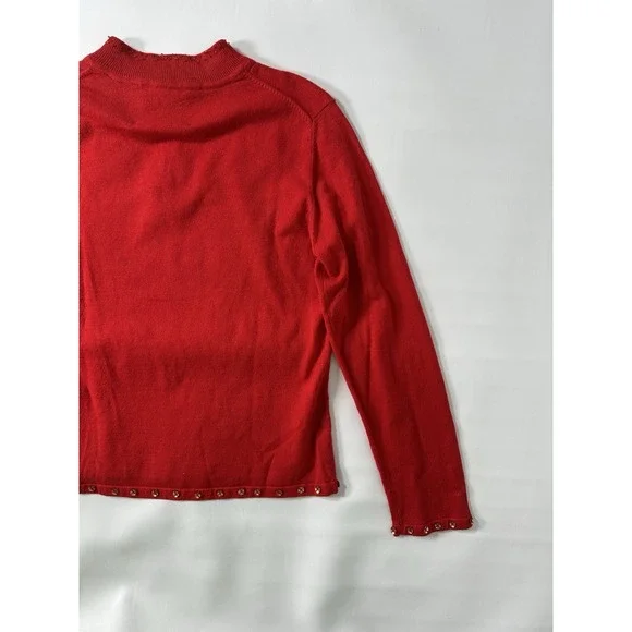 Vintage Michael Simon Event Sequin Reindeer Christmas Sweater Medium Excellent - Picture 11 of 14